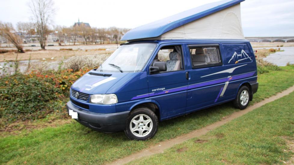 Volkswagen T4 2.5 TDI 102CV Carthago Malibu 31.1 Rallongé * 6 places carte grise * 4 couchages * 176.000 Km d’origine * Première main * No California * Fourgon aménagé par Professionnel * 